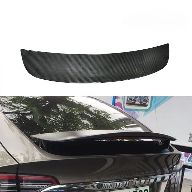 

Сухой задний спойлер из углеродного волокна Winglet для Tesla Model X 2016-2024 Downforce Diffuser Tailfin 100% реальный материал высокое качество