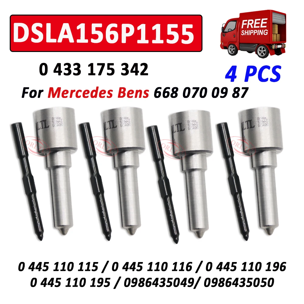 

ORLTL DSLA156P1155 0 433 175 342 Diesel Fuel Injector Nozzle DSLA 156 P 1155 For Bosch 0 445 110 196 0 445 110 195 0986435049