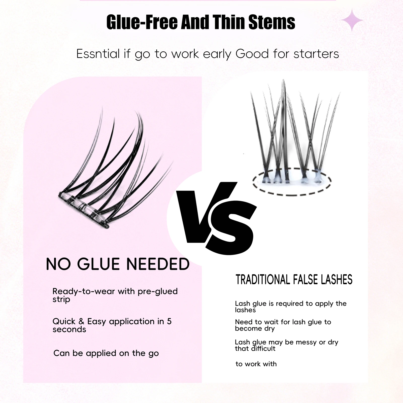 10 صفوف من الرموش الصناعية الخالية من الغراء خفيفة الوزن وناعمة وسعة كبيرة وقابلة لإعادة الاستخدام ذات مظهر طبيعي رموش اصطناعية #6