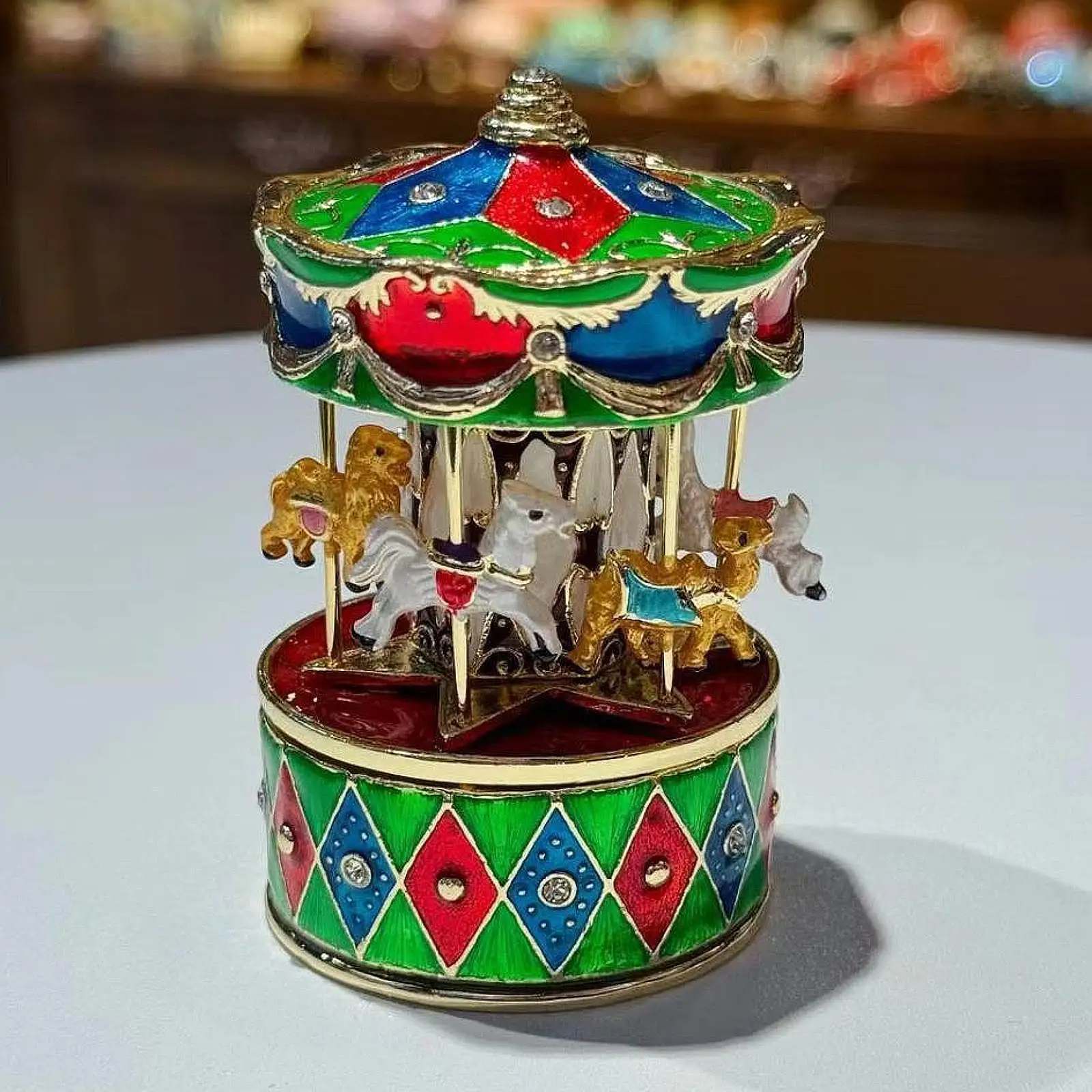 

Carousel Go Round Ideal Gift Art Crafts Alloy Collecting Christmas Decoration for Indoor Mantel Farmhouse Entrance Desktop