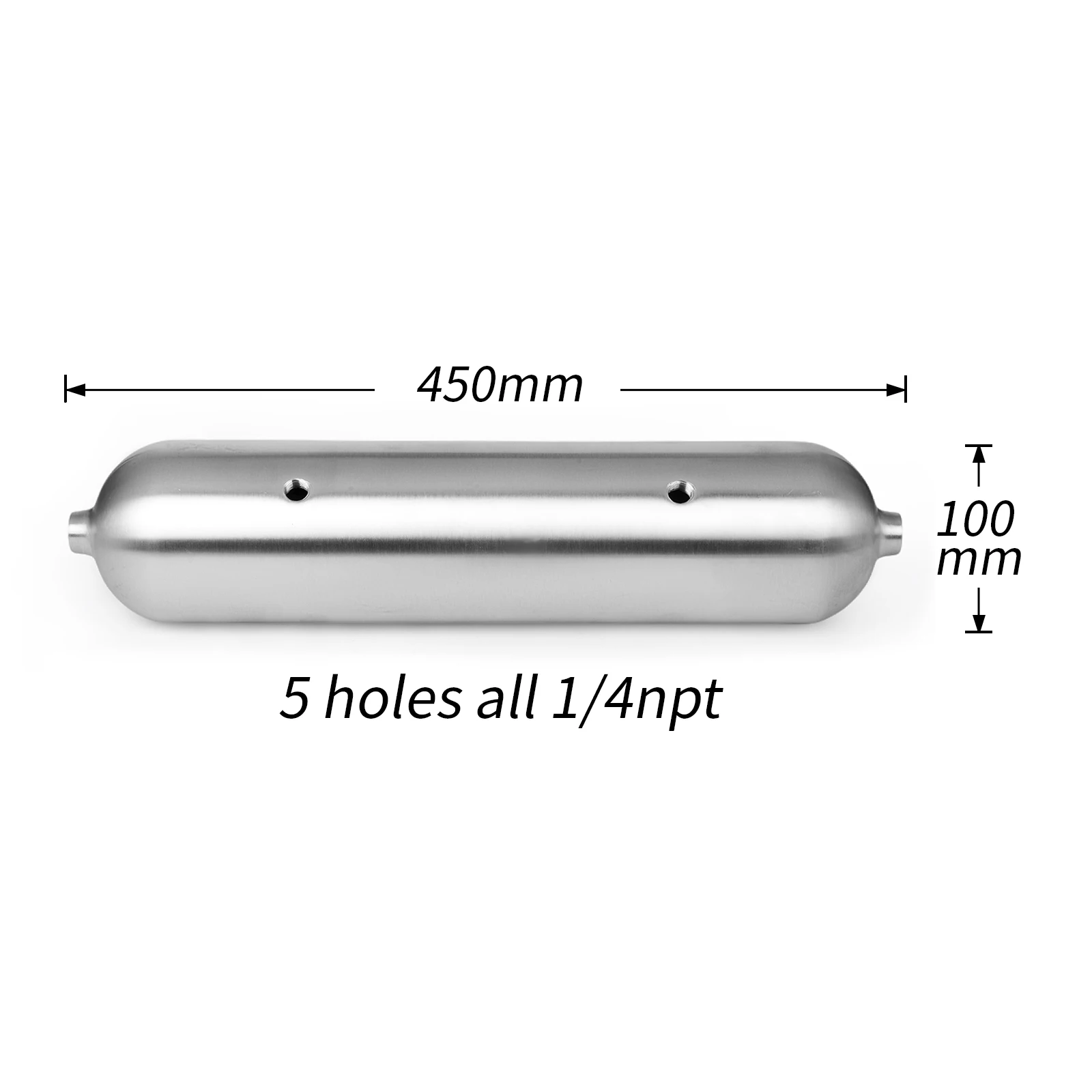 Polish 1Gallon Aluminum Seamless Air Tank Air Suspension System Tunning Vehicle Parts With 100mm Width 450mm Length