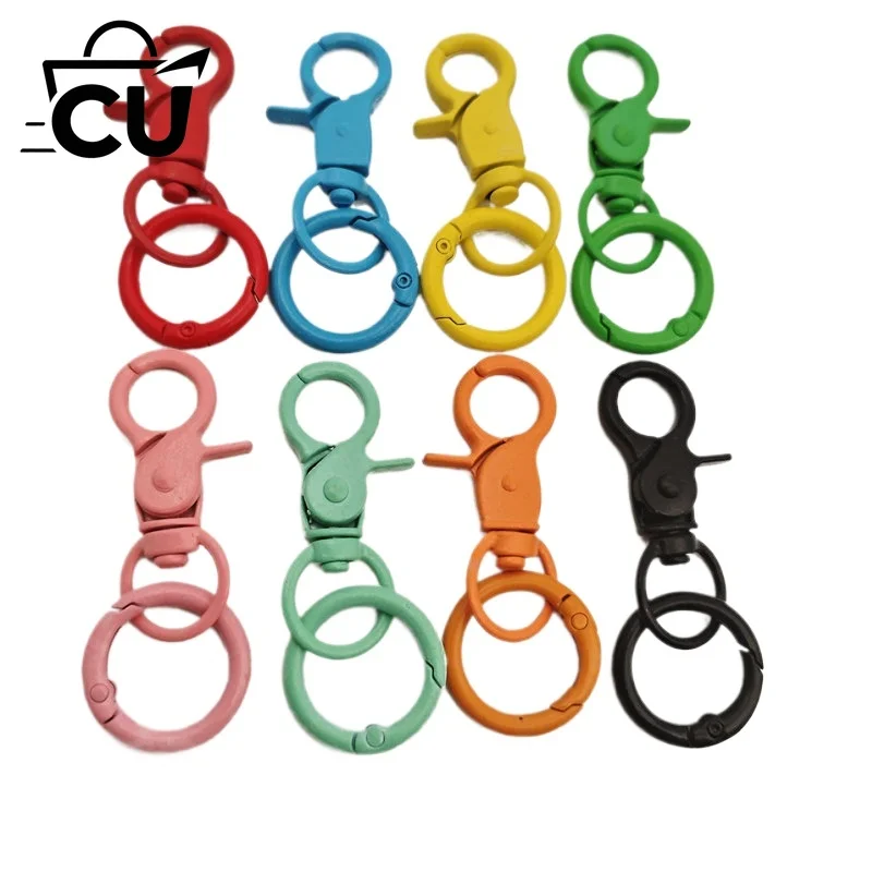 10pcs Colorful buckle hanging, metal keychain accessories, ring hanging accessories