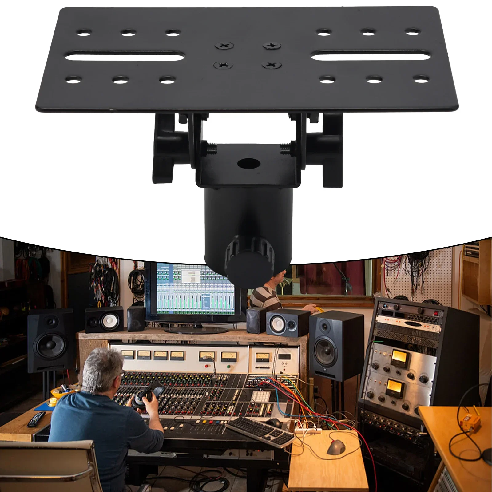 

Rotatable 35mm Metal DJ Speaker Stand Adapter Sturdy Tripod Pole Mount Top Cap Adjustable Angle For PA Systems Pro Audio Part