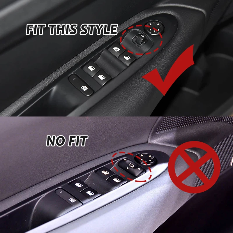 For Citroen C4 Interior Accessories 2016 ABS Matte  FIT LHD Electric Power Window Lifter Glass Switch Decoration Cover Trim 4pcs