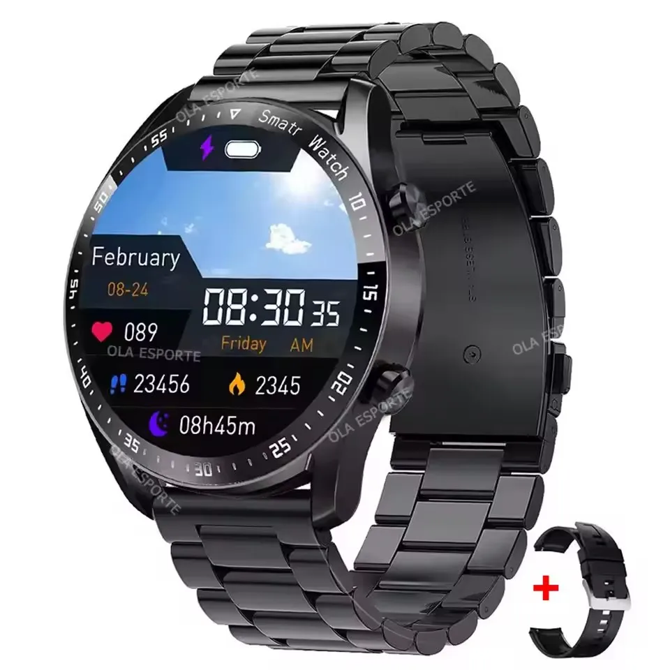 2025NFC Bluetooth-oproep Smart Watch Heren Volledig scherm GPS-sportarmband Waterdichte ECG-gezondheidsmonitor SmartWatch voor IOS Android