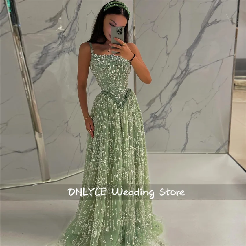 

Роскошные зеленые платья для выпускного вечера с аппликацией Вечернее платье Свадебное платье с блестками فساتين majiن esaبات Gracias Dostosowane