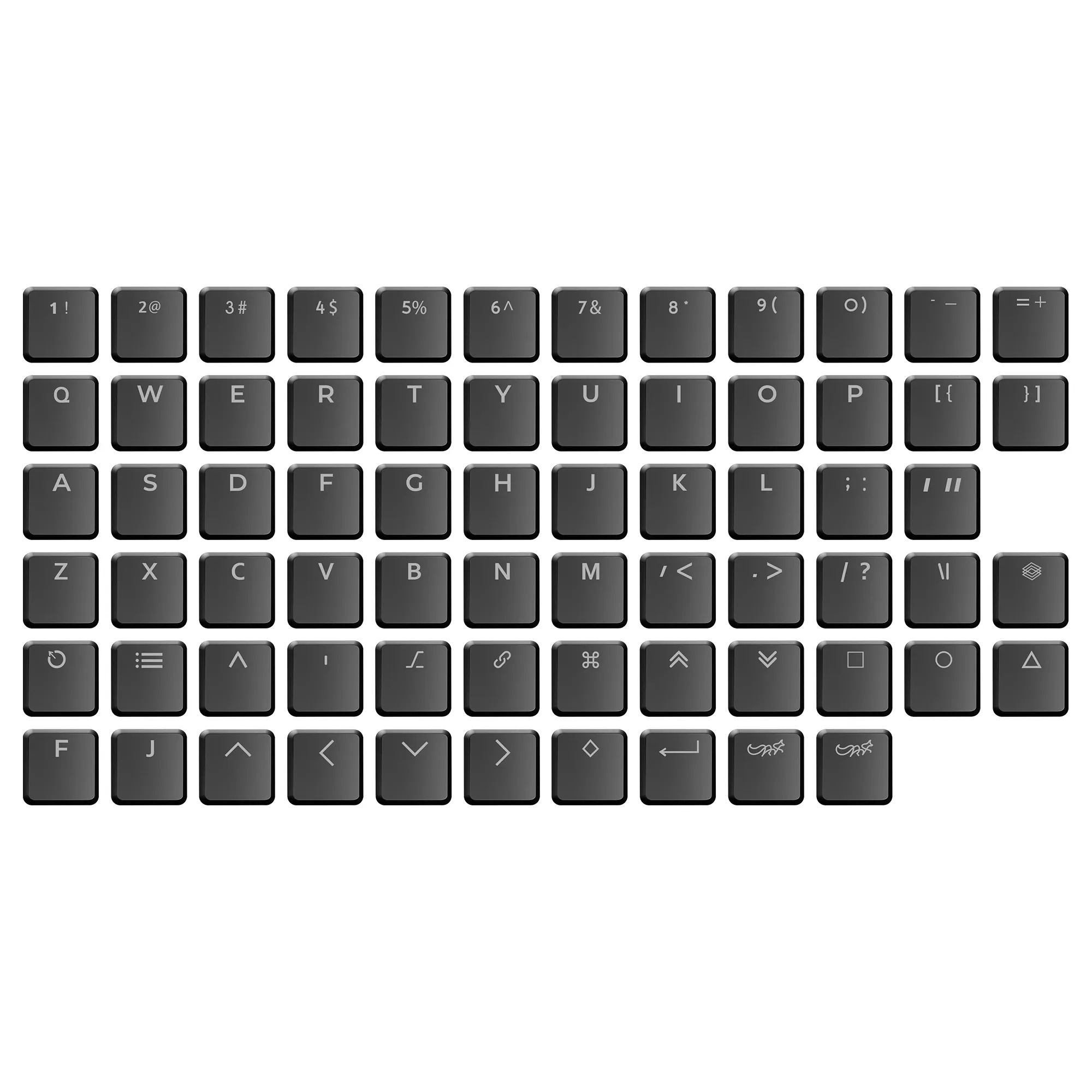 Kailh Choc V1 Low Profile PBT Keycaps Sublimation Character Transparency 69key Thin Type Mechanical Keyboard Keycap Choc 1350