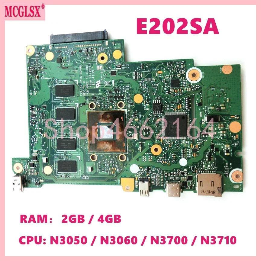 E202SA  With N3050/N3060/N3700/N3710 CPU 2GB/4GB-RAM Mainboard For ASUS E202S E202SA Laptop Motherboard 100% Tested Working OK