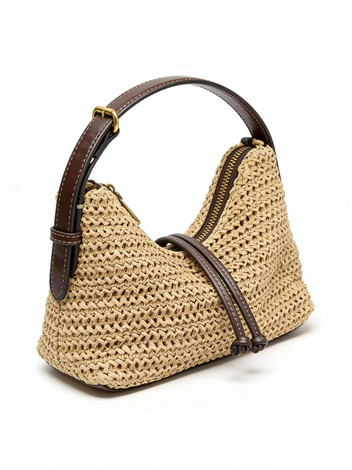 Half Moon Crescent - Sac à Épaule en Paille Tressée