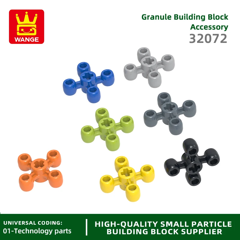 Wange 32072 100g/123 pezzi 4 fori albero rotante ruota dentata building block accessori Moc compatibili con mattoni giocattoli per bambini