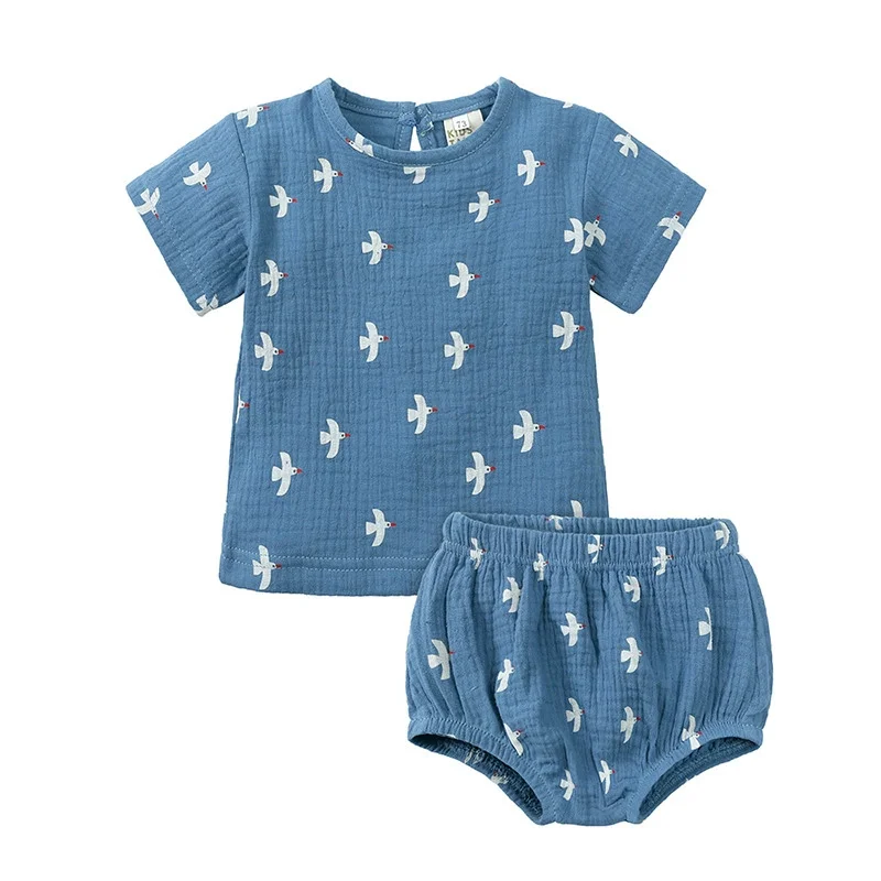 Summer Essentials Kid Newborn Baby Boys Girls Clothes Suit Short-Sleeve O-neck Top Shirt Shorts Cotton Infant Outfits 2 Pcs Set