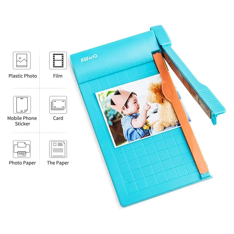 Mini coupe-papier en plastique, 1 pièce, coupe-papier Photo Portable, règle intégrée, coupe Simple