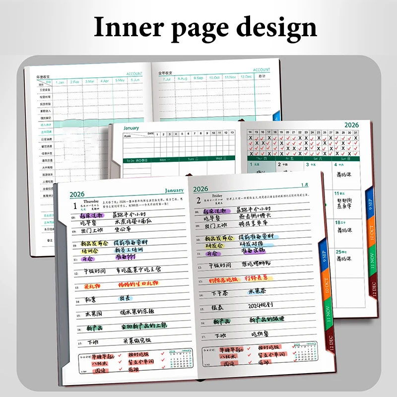 جدول مذكرات 2026 سنة الحصان A5 دفتر مخطط المحمولة التقويم الشهري مكتب اللوازم المدرسية طالب القرطاسية #6