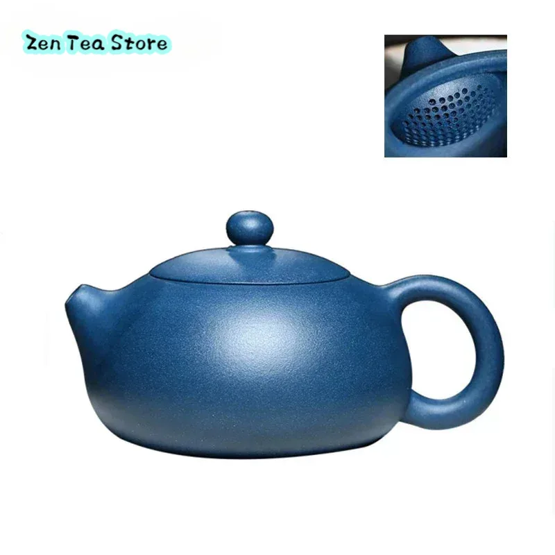 

210ml Classic Yixing Purple Clay Teapots Raw Ore Azure Mud Xishi Tea Pot Zisha Ball Hole Filtration Kettle Tea Ceremony Supplies