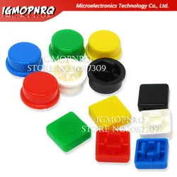 20PCS For PCB Momentary Tactile Tact Mini Push Button Switch Module DIP 4PIN Round Cap ibuw A14 A24 Red black white green yellow