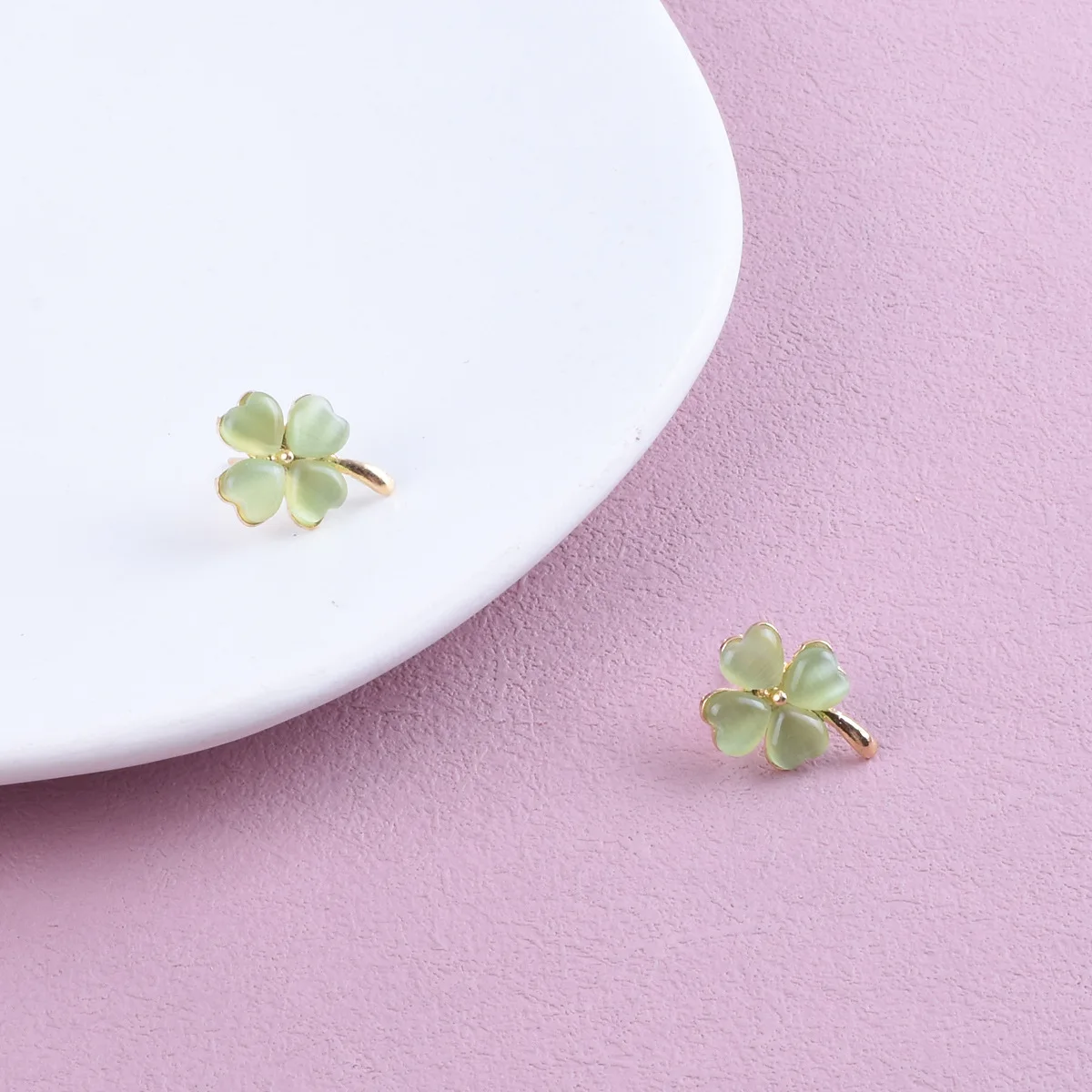 عين القط حجر قرط صغير زهري حلو موضة أقراط نمط جديد تصميم متخصص الراقية تنوعا الأذن الملحقات #4