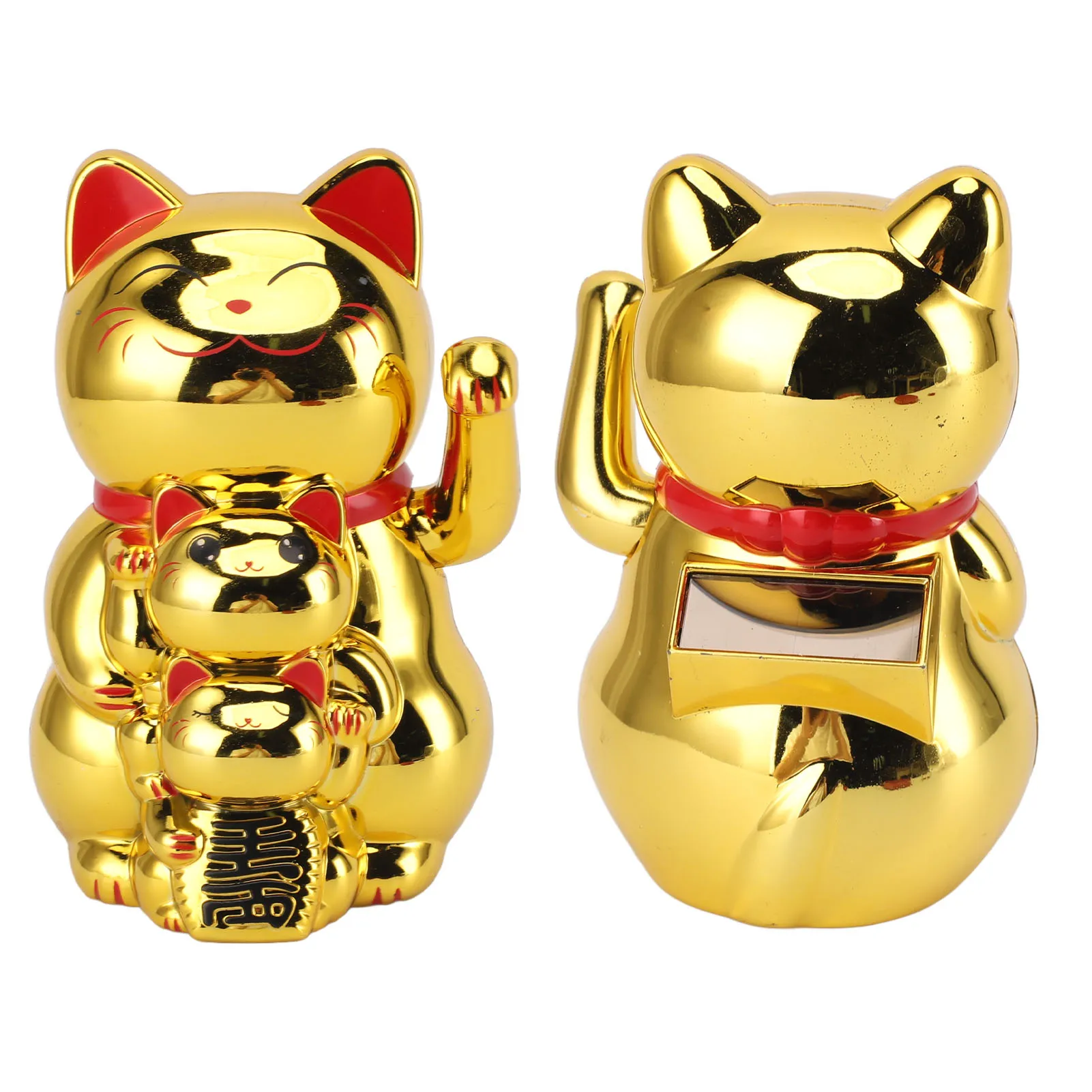 4.5-Inch Solar Powered Waving Fortune Cat Decoration With Movable Arms For Home/Shop/Office Decorations