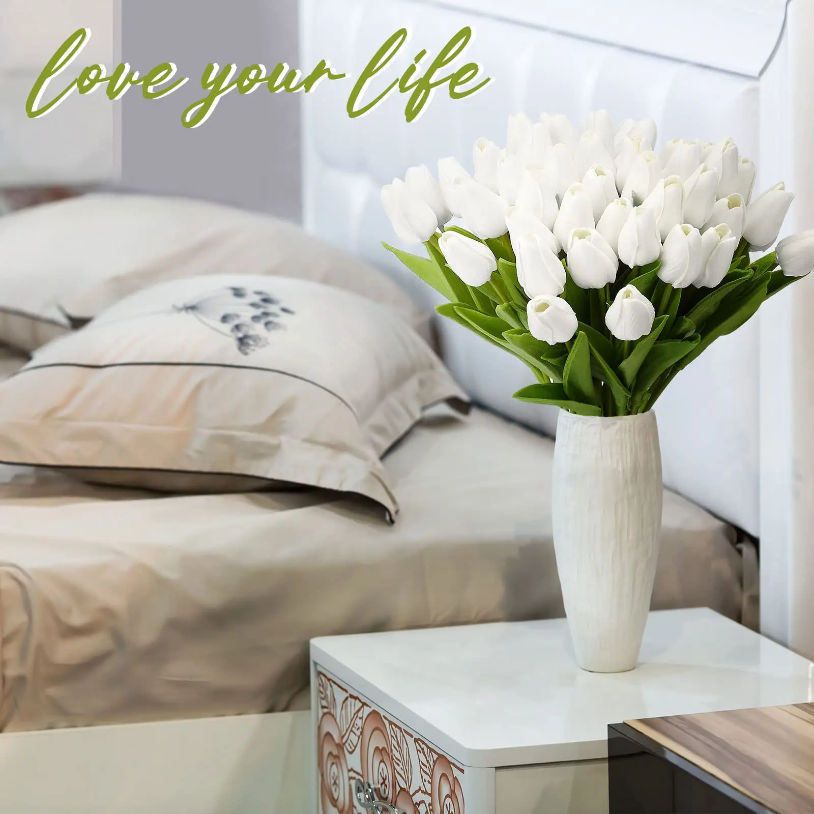 12 Stück Tulpen, künstliche Blumen, Kunstblumen, Muttertag, Valentinstag, Geschenke für Zuhause, Zimmer, Küche, Hochzeit, Tischdekoration – Detail 4
