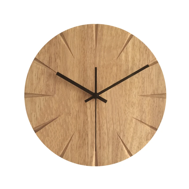 

12 inch Silent Wood Wall Clock Simple Modern Design Wooden Clocks for Bedroom Wood Wall Watch Home Decor