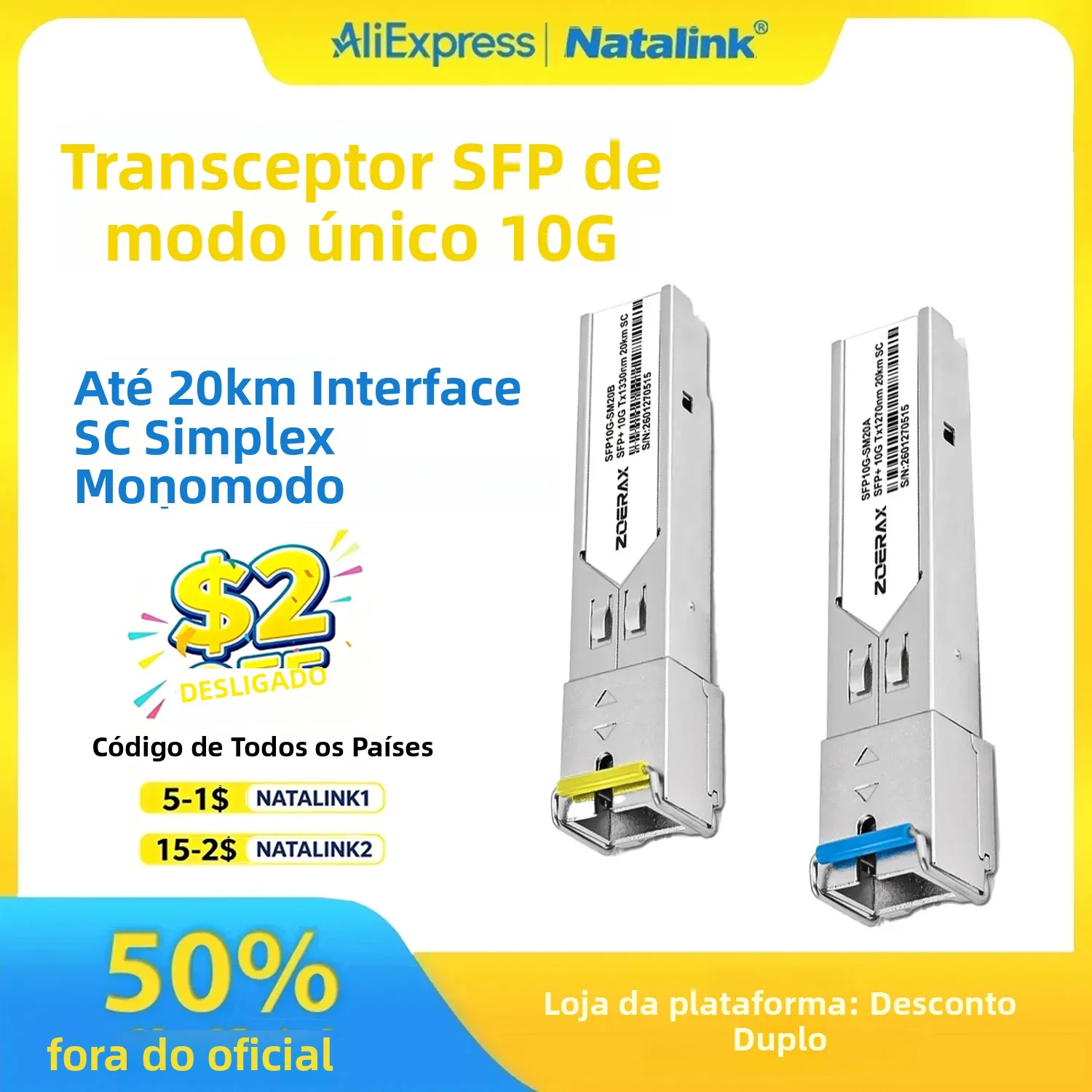 natalink-10g-シングルモード-sfp-トランシーバー-シンプレックス-sc-インターフェース-20km-伝送サポート-ddm-cisco-mikrotik-と互換性あり