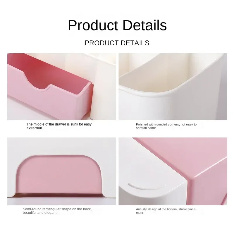 Organizador de Plástico para Arte en Uñas, Caja de Almacenamiento para Removedor de Gel, Algodón y Palitos, Accesorios de Limpieza para Escritorio 6