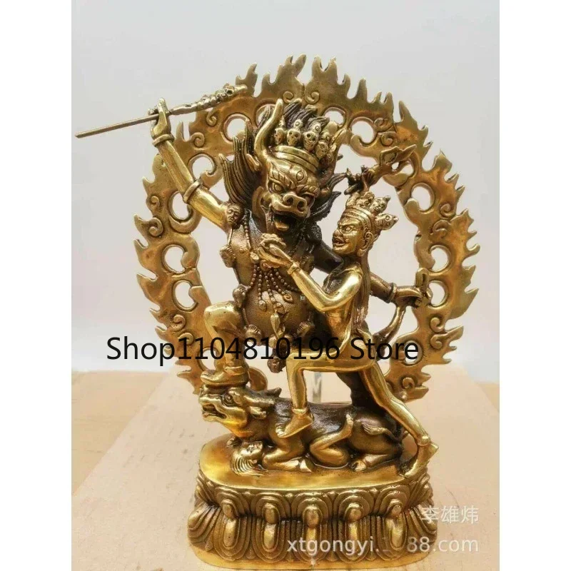 22cm bronze buddha Auspicious Guardian statue Hell Lord Jiang Yan Mozun