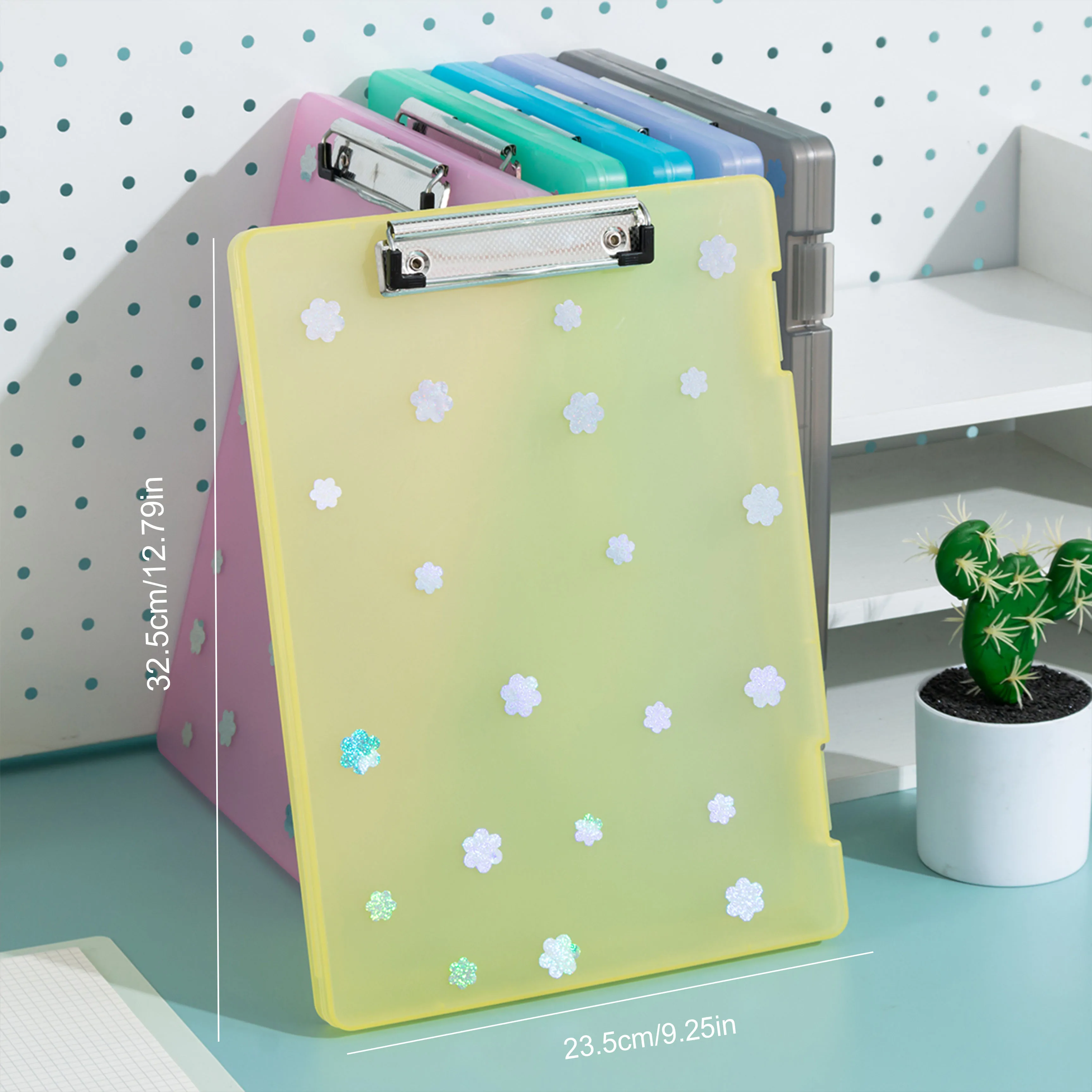 A Folder Writing Pad Flower File Box Test Paper Folder with Pen Slot Large Capacity Information Box Office Storage Box