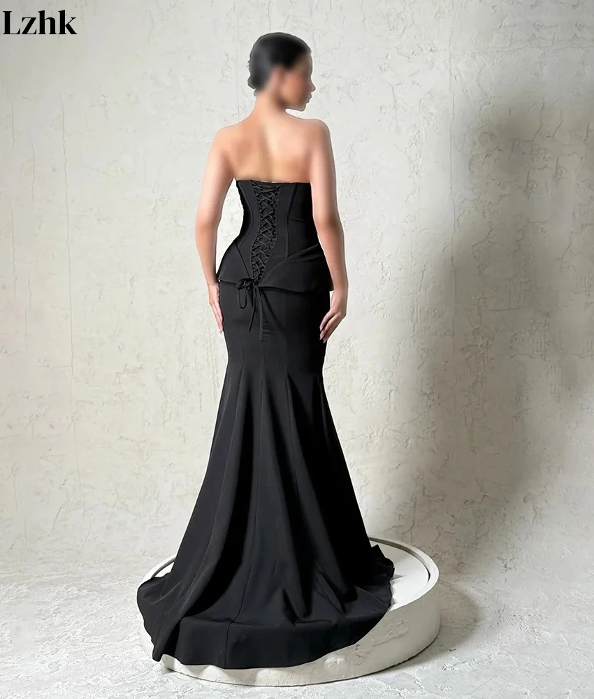 Aangepaste sexy jersey zeemeermin avondjurk temperament liefje mouwloos vloerlengte op maat gemaakte gelegenheidsjurken aangepast formaat