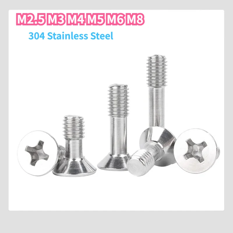 M2.5 M3 M4 M5 M6 M8 304 Stainless Steel Phillips Countersunk Head Screw Cross Non-Slip Flat Head Half Thread Bolt GB819