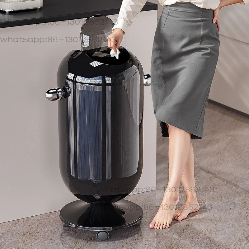 Trash can household 2025 new living room light luxury high-end large capacity kitchen bathroom toilet