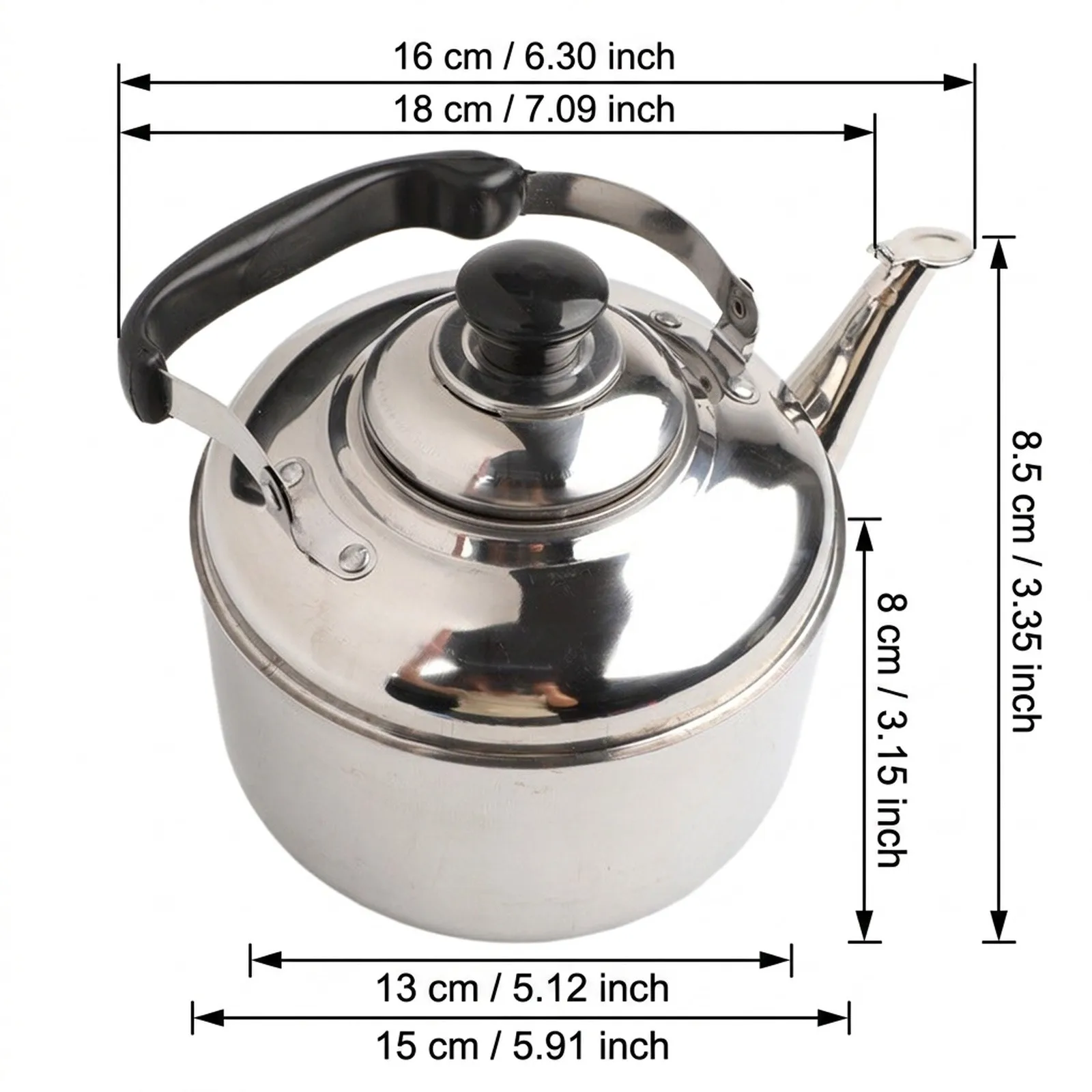 Stainless Steel for kettle with Whistle Sound When Water Boils for Induction Gas Stove Use Easy Fill Wide Mouth Spout