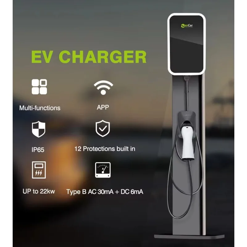 Zencar Commercial Wall-mounted Charging Station 32A EV Charger Type 2 Wallbox 22KW With OCPP WiFi DLM For Business
