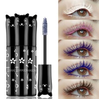 6-Colorful Mascara with Large Brush Head, Easy to Color, Non-Clumping, Non-Fading Mascara, White Purple, Sapphire Blue, Silver Coffee, Not Easy to Smudge, Mascara, Eyebrow Cream