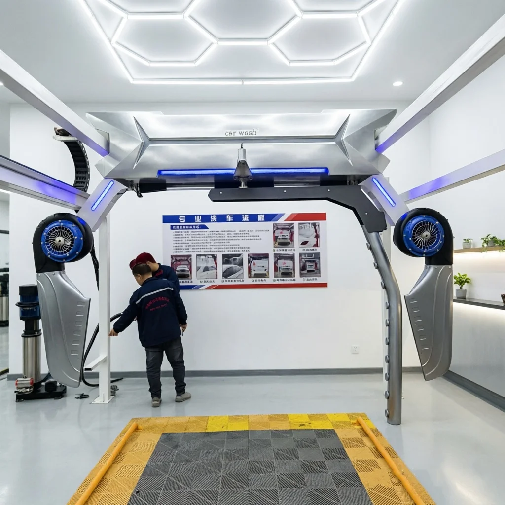 360-degree Fully Automatic Touchless Car Wash Machine Equipped with 6 Blowers for Efficient air Drying