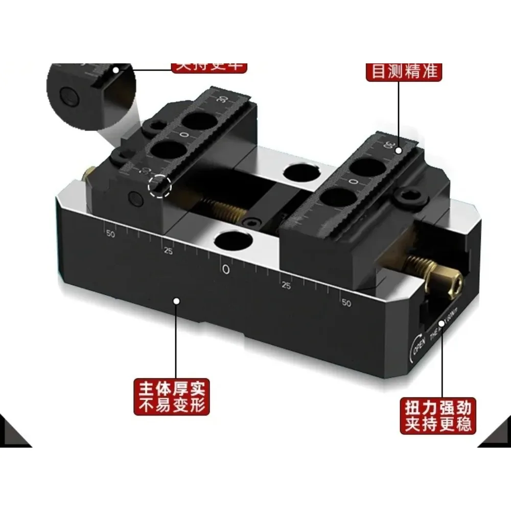 Manual zero point quick change fixture, four axis and five axis positioning, 90 degree reversing, self centering vise