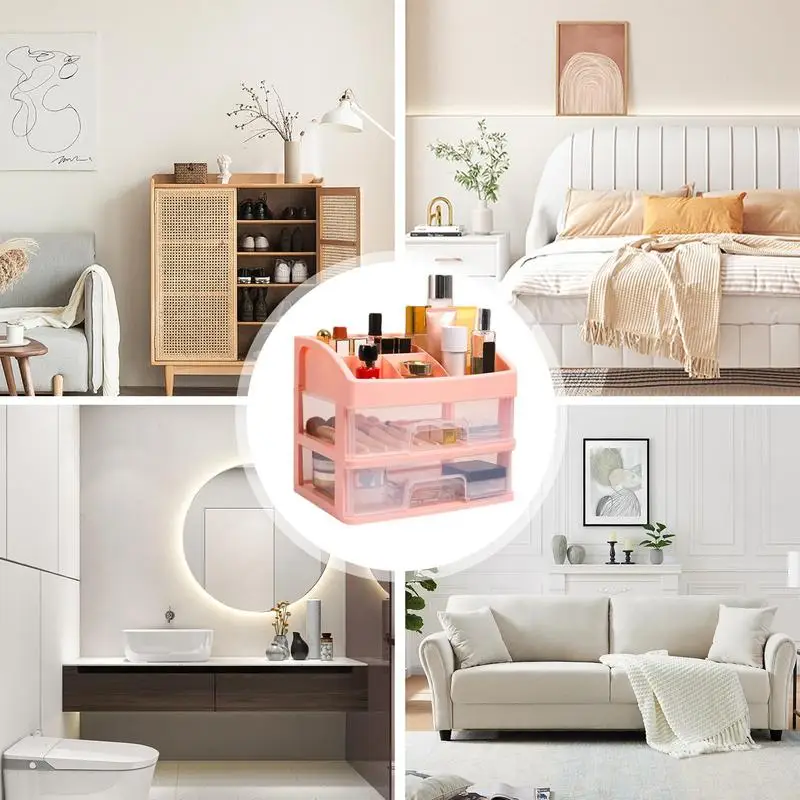 จัดเก็บแต่งหน้าOrganizerแต่งหน้าจัดเก็บOrganizerกันน้ําSkincare Organizerเครื่องประดับสําหรับห้องนอนห้องน้ํา