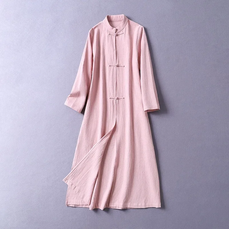 

Chinese style literary women's clothing improved cheongsam dress zen tea clothes