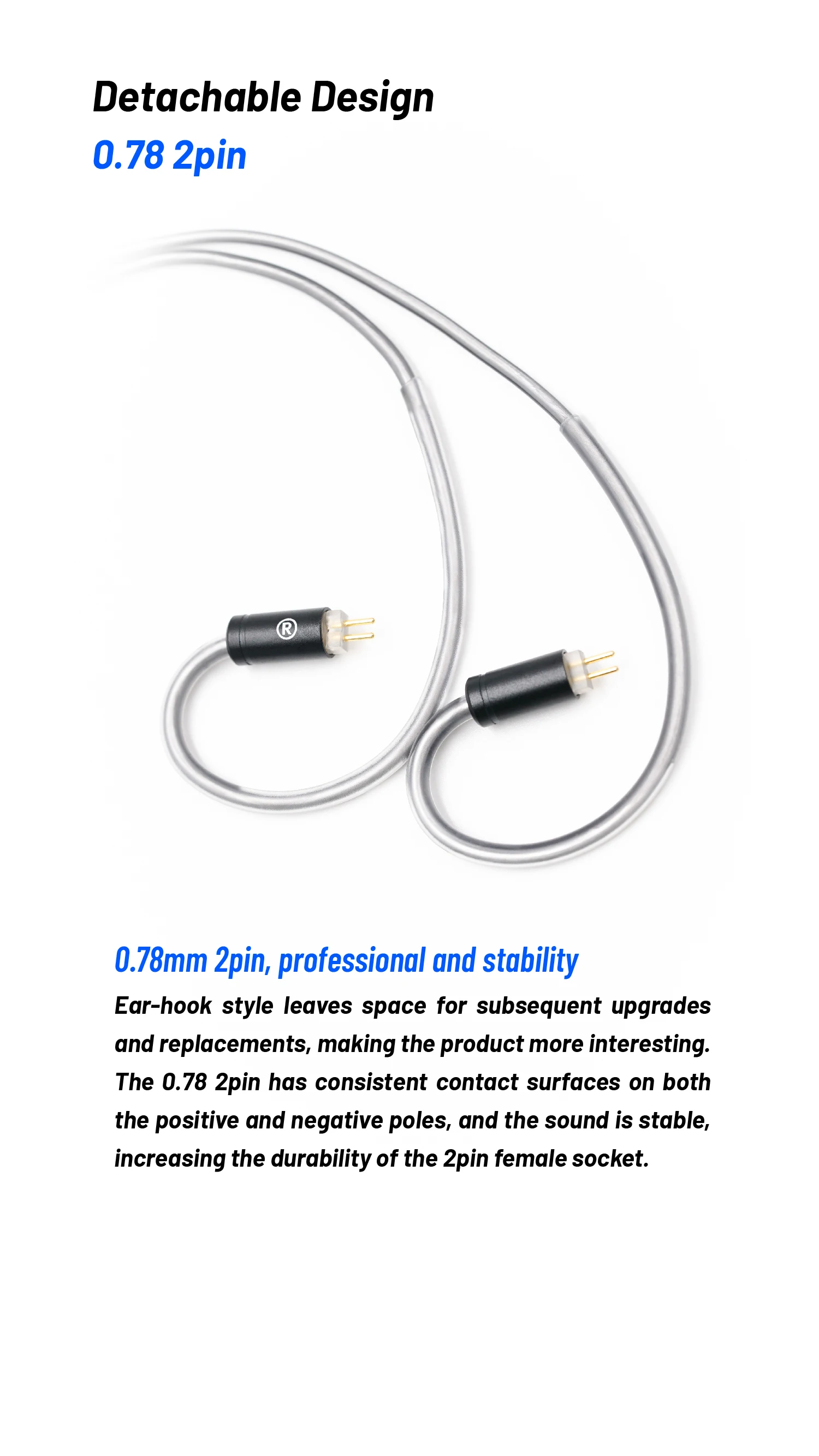 BQEYZ BQ10 12 mm PET-In-Ear-Kopfhörer mit dynamischem Treiber, HiFi-Kabelgebundene IEM-Gaming-Ohrhörer, 0,78 mm, 2-poliges, abnehmbares, versilbertes OFC-Kabel – Detail 9
