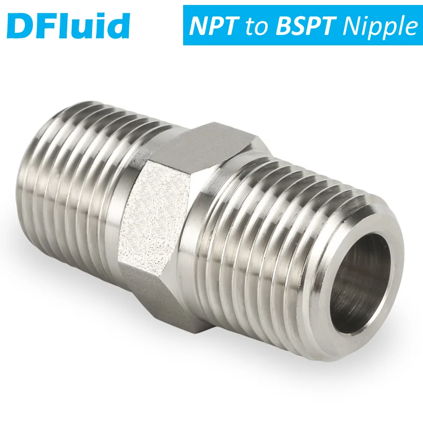 SS316 Мужской NPT-мужской BSPT BSP ISO7/1 BS21 RT 1/8 дюйма 1/4 дюйма 3/8 дюйма 1/2 дюйма 3/4 дюйма, соска 3000 фунтов на квадратный дюйм 20 МПа, трубопроводный фитинг из нержавеющей стали