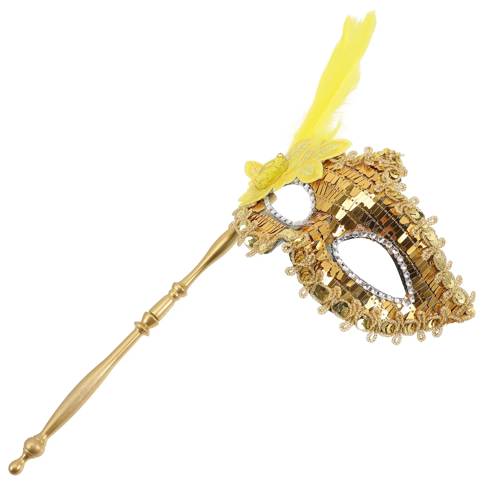 

Half Face Masquerade Mask For Women Party Cosplay Decorative Eye Mask Festival Carnival Costume Accessory Handheld Prop