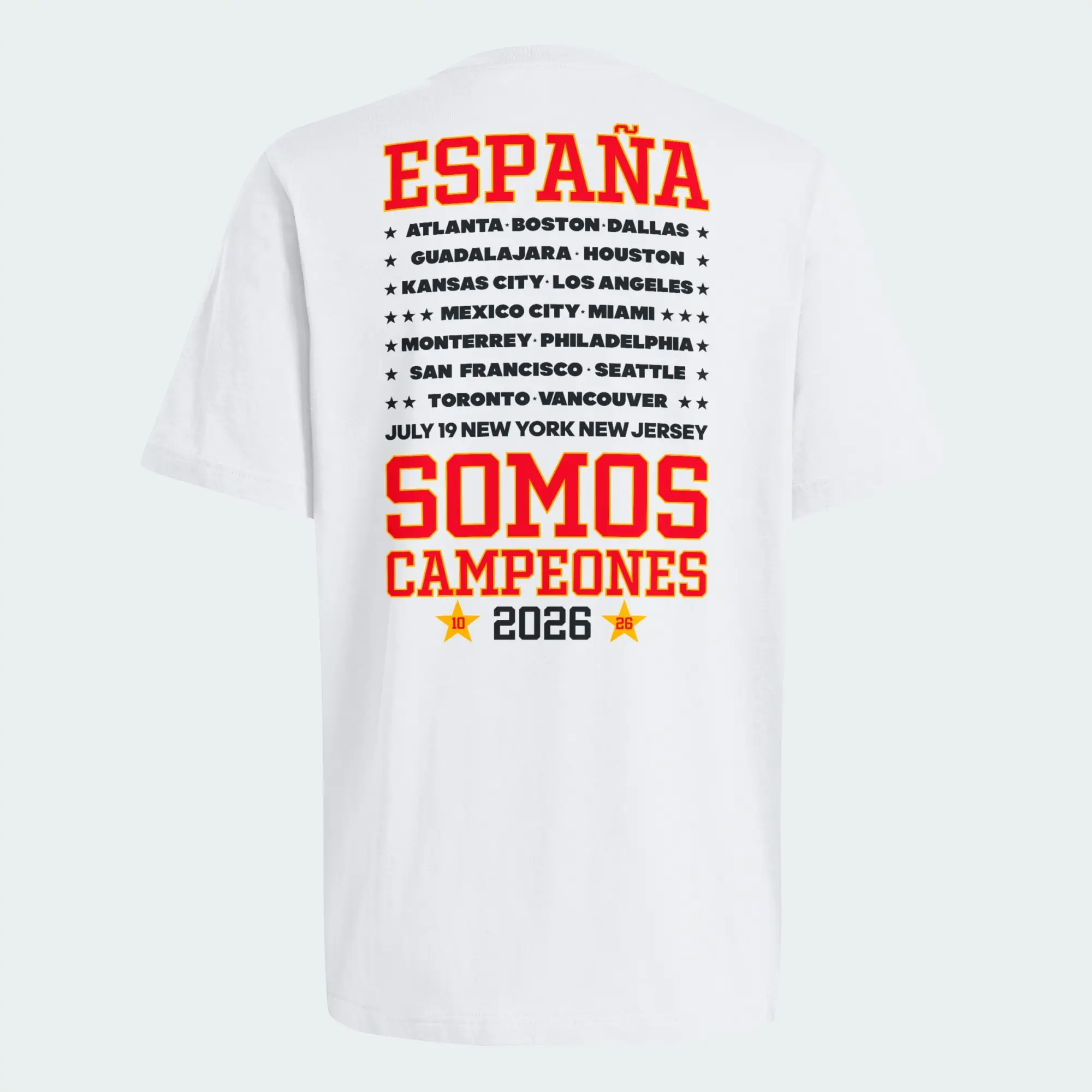2026 New ESPANA Retro Fan Back # 26 3D Print Two Champion Stars Red Loose Short Sleeve T-shirt Breathable Daily Family Kids Tees