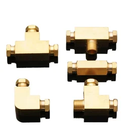 4 6 mmm Tube Compresson Unoin M8x1 M10x1 Male Female Two 3 Ways Tee Elbow Block Brass Nylon Pipe Joint Oil Pipeline Lubrication