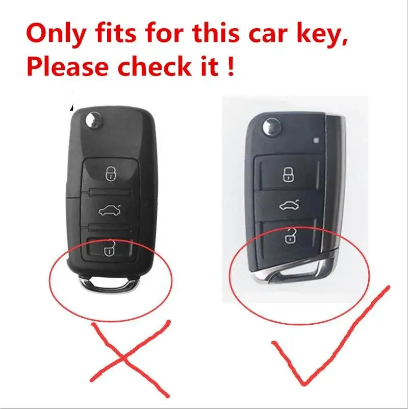 Zinc Alloy Car Remote Key Case Cover for VW Golf 7 MK7 3 Buttons Flip Folding Remote Key Fob for Seat for Skoda Car Accessories