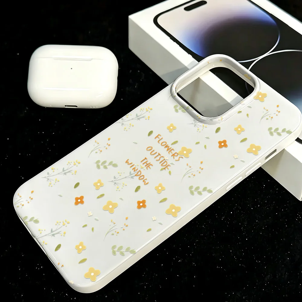 Flowers Outside The Window Bumper Case For Iphone 15 Pro Max 16 Air 17 Plus 11 12 13 Soft Inner Cushion Case Cover Shell