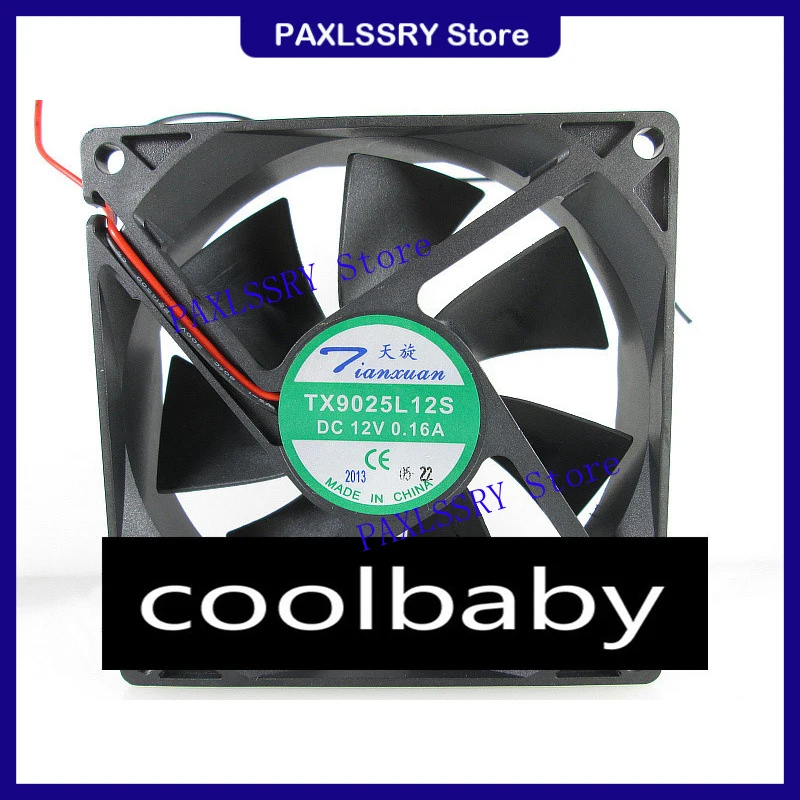 Ventilador de refrigeración axial para caja de ordenador, 12V, 0,16a, 90x90x25mm, para TX9025L12S DC