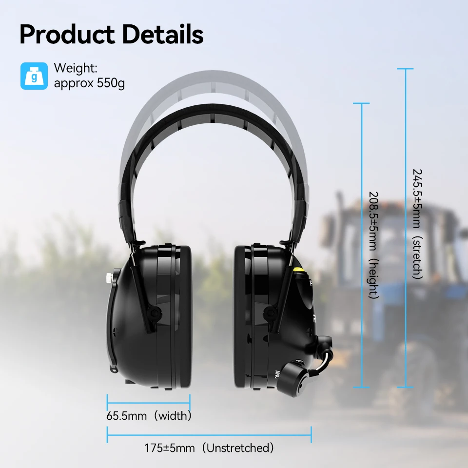 Retevis EHK015 EHK016 ANC Fones de ouvido 2Pin com cancelamento de ruído ativo Walkie Talkie Acessórios de rádio para Retevis H777 RT3S