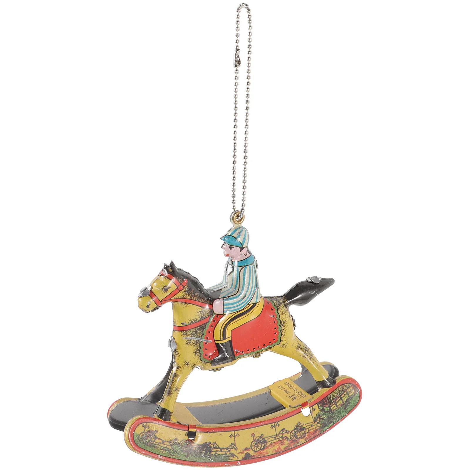 Tin Toys Kids Room Adornment Layout Household Horse Wind up Office Desk Decor Adorable Unique Rocking Ornaments Home