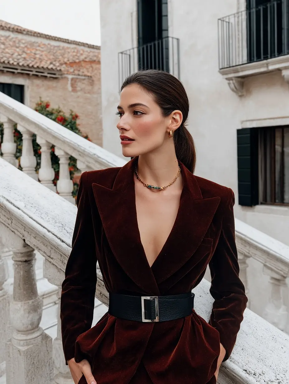 

Mia Muse Women's Blazers Autumn Winter Elegant Edgy 2025 Chic Plain Long Sleeve V Neck Commute Blazers
