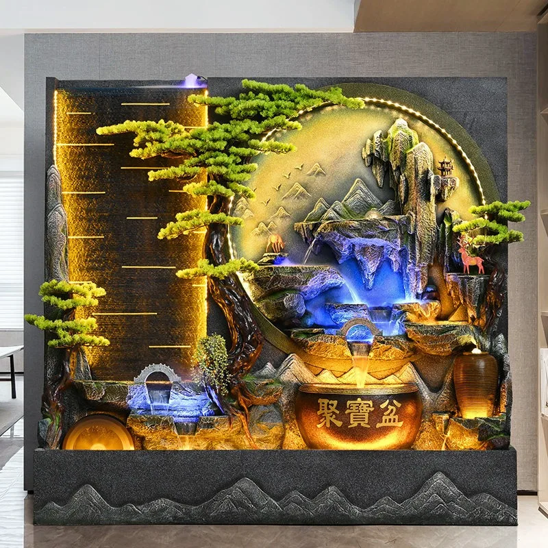 Living Room Office Water Curtain Wall Screen Fountain Landscape Courtyard Villa Decoration Ornaments