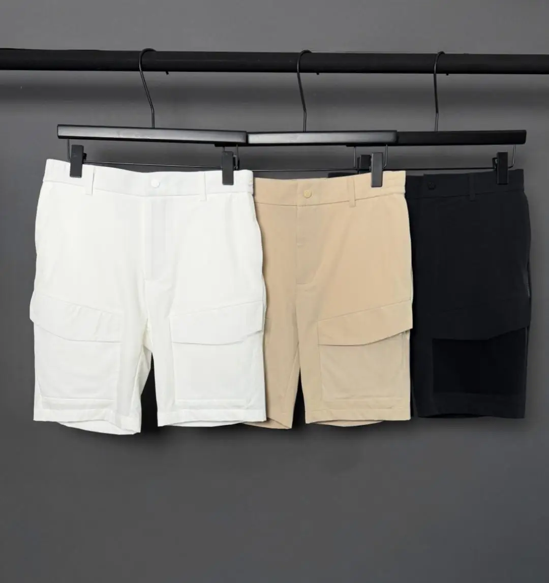 Mens Five Inch Workwear Shorts With Side Pockets Summer Golf Wear Casual All Match Sports Cropped Trousers